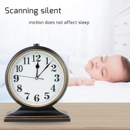 Beesealy Table Clock-Modern Table Clock Silent-Non-Ticking 10-inch dial, Clear and Easy to Read, Used for Living Room, Bedroom Decoration