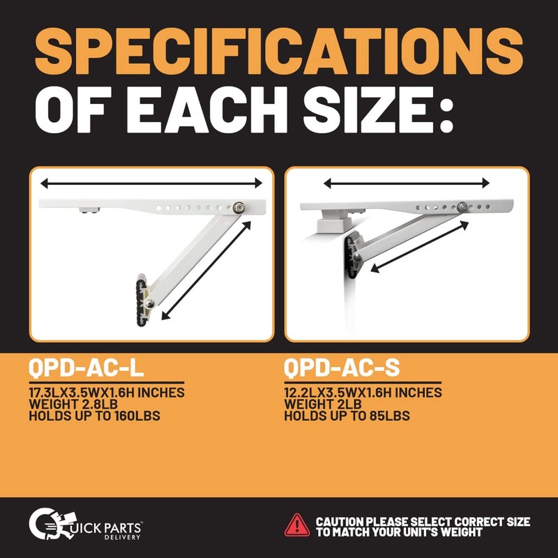 Quick Parts Delivery AC160 Window AC Support Bracket , Strong