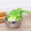 Operitacx 4pcs Double Layer Stainless Steel Bowls Bowls Non- Snack