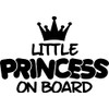 Little Princess On Board Vinyl Decal Sticker for Car/Window/Wall (Black