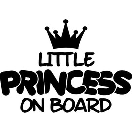 Little Princess On Board Vinyl Decal Sticker for Car/Window/Wall (Black Gloss)