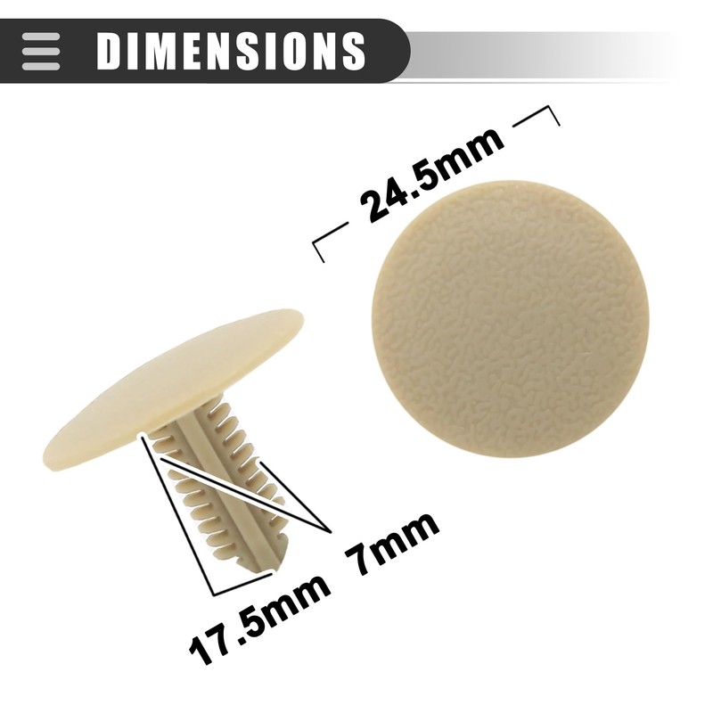 Motoforti Universal Car Trim Door Panel Retainer Clip Rivet,7mm Hole