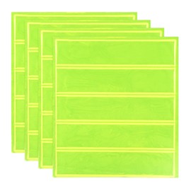 MECCANIXITY Reflective Stickers, Waterproof Adhesive Night Warning Sticker 4.5" x 1" High Visibility Safety Reflector Tape Strips for Backpacks Bikes Helmets (Fluorescent Yellow, Pack of 4)