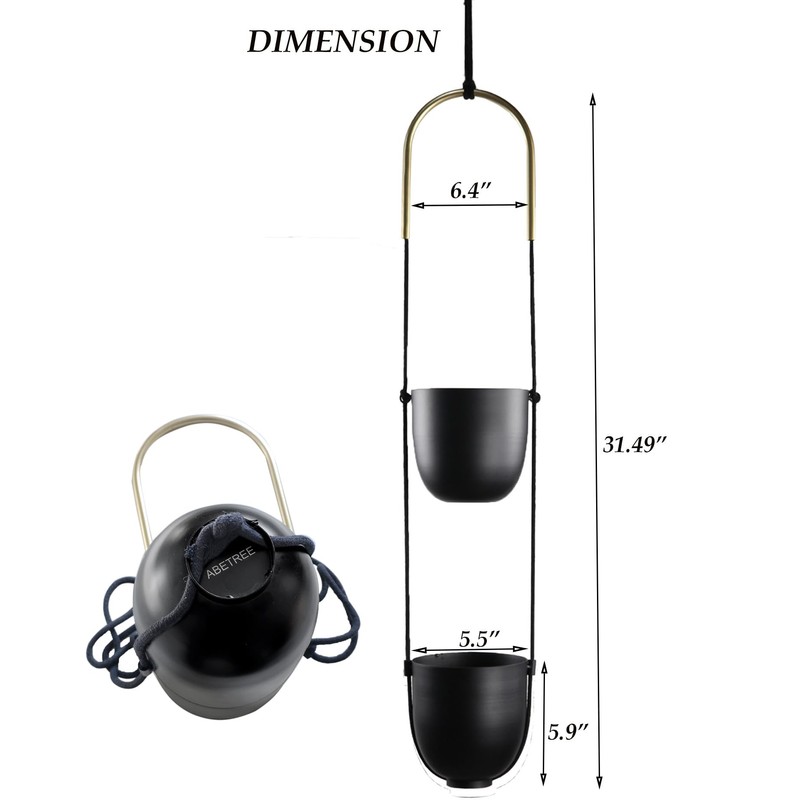 ABETREE Modern Metal Hanging Planter for Indoor Outdoor Plants with