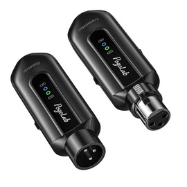 POGOLAB POGOLAB Wireless Microphone Transmitter Receiver 2.4Ghz, XLR Microphone Wireless System, Rechargeable Wireless Mic Adapter for Audio Mixer, Dynamic Mic, 48V Phantom Power for Condenser Mic
