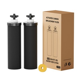 JOYPUR Black Purification Elements Replacement for Berkey® BB9-2® & Big Berkey® Gravity Water Filter System, Compatible with ProOne® Big+ & Purewell Filters, High-Efficiency Carbon Elements (2 Pack)