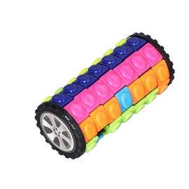 JTLB 3D Cylinder Magic Cube Puzzle, 7 Layer Brain Teaser, Colorful Sliding Sensory Fidget Toy, Perfect for Kids Adult Decompression, Relief From Stress and Anxiety. Ideal Logic Hand Gam