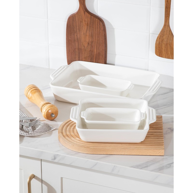 Sweejar Ceramic Bakeware Set of 4, Casserole Dishes for Oven,