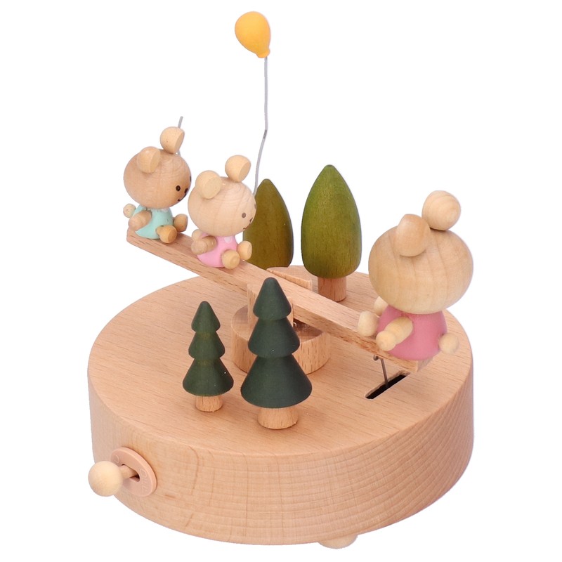 Wooden Seesaw Music Box Handicraft Home Decoration Desktop Ornament Valentine's