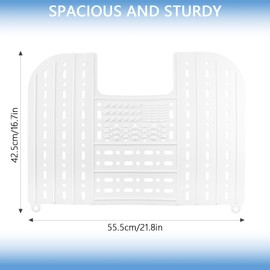 Foldable Sink Cover - Silicone Beauty Makeup Brush Cleaning Mat Tools Organizer with Hanging Loop - for Extra Space & Storage Saver - White