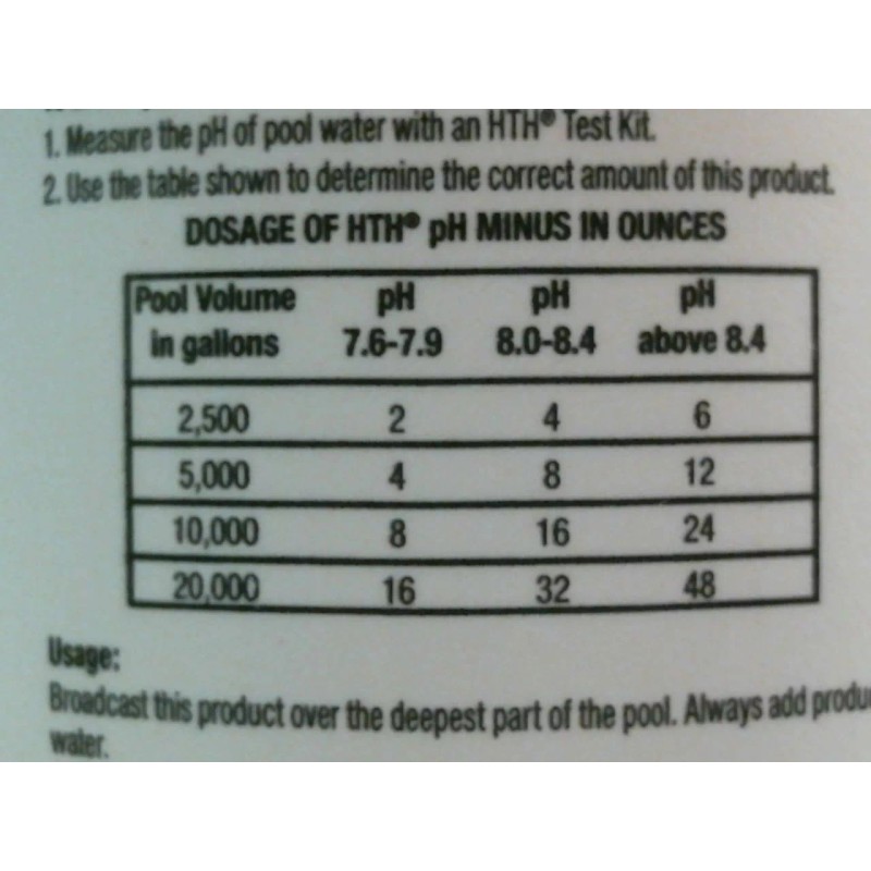 Arch Chemical Hth Ph Minus 1 Balance 61302 7 Lb.