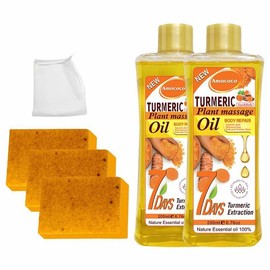 Turmeric 2-Piece Set - Turmeric Oil, Turmeric Soap, packed with ginger extracts and nourishing body oils to support your daily body care routine! Leaves skin feeling fresh and comfortable.:_3*soap+2*oil