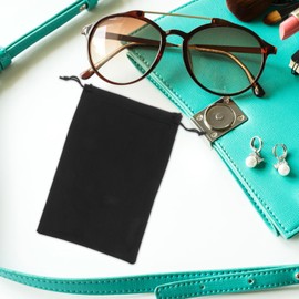 Homoyoyo 10Pcs Ski Goggle Bags, Ski Goggle Drawstring,Superfine Fibre Sunglasses Pouch Bag,Black Ski Goggle Bags Glasses Sleeve Snow, Cell Phone Gadgets with Drawstring Closure for Cleaning,Protection