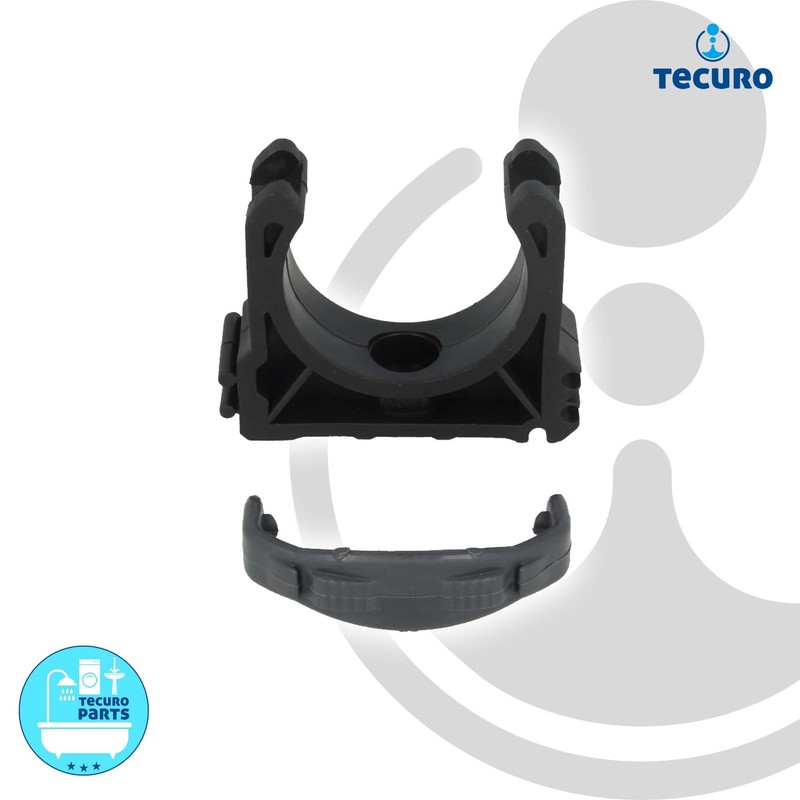 tecuro Pipe Clamp 75 mm Black PP Pipe Clamp for
