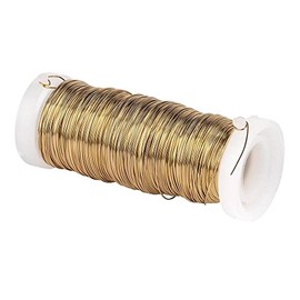 Ideen mit Herz Metal Wire, 0.30 mm Diameter, 50 m Long, Jewellery Wire Made of Iron, Chrome-Plated, Colour-Varnished, Ideal for Jewellery Crafts, Gold