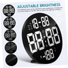 ULTECHNOVO Large LED Wall Clock with Remote Control Round Digital