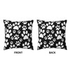 VARUN White Dog Paws on Black Background Throw Pillow Covers