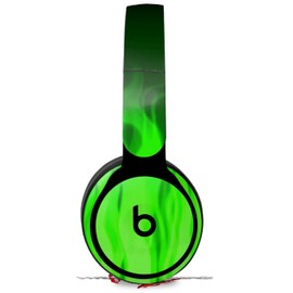 Skin Decal Wrap Works with Original Beats Solo Pro Headphones Fire Green Skin Only Beats NOT Included
