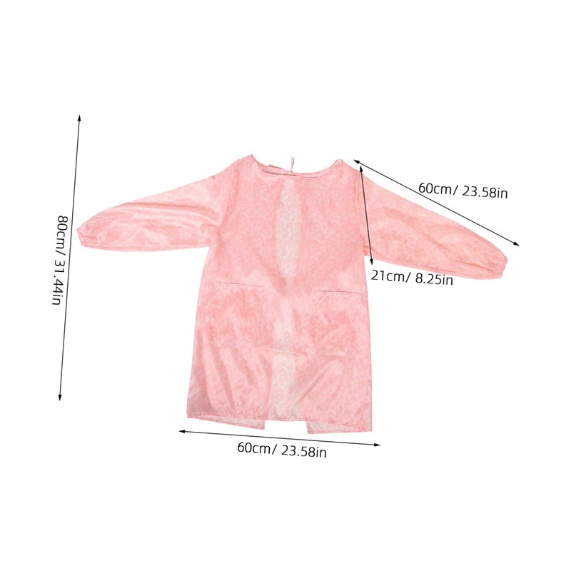 Healeved Long Sleeve Oilproof Apron for Women Flower Pattern Smock