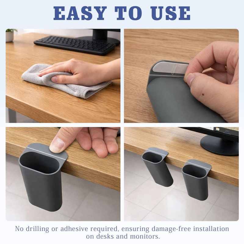 6 Pack DIY Mesh Pencil Holder Cups – Gray Polypropylene