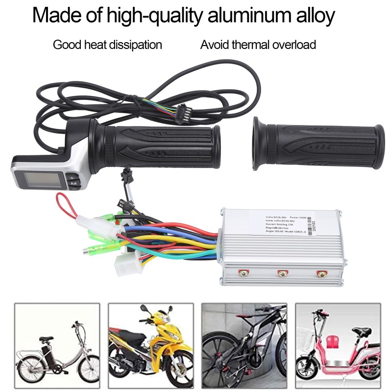 36V/48V 350W Brushless Controller and 124DX LCD Twist Throttle Set