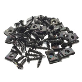 Carbbia 30PCS 4.2×16mm Nut Mounting Clip, U-Type Car Fastener Clips, Metal Car Screw Body Fender Bumper Retainer U Nut Clips Gasket Fastener