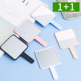 1+1 Portable hand mirror mini square mirror with handle - MIRROR01 Black / 1+1 손잡이있는 휴대용손거울 미니 사각거울 - MIRROR01블랙