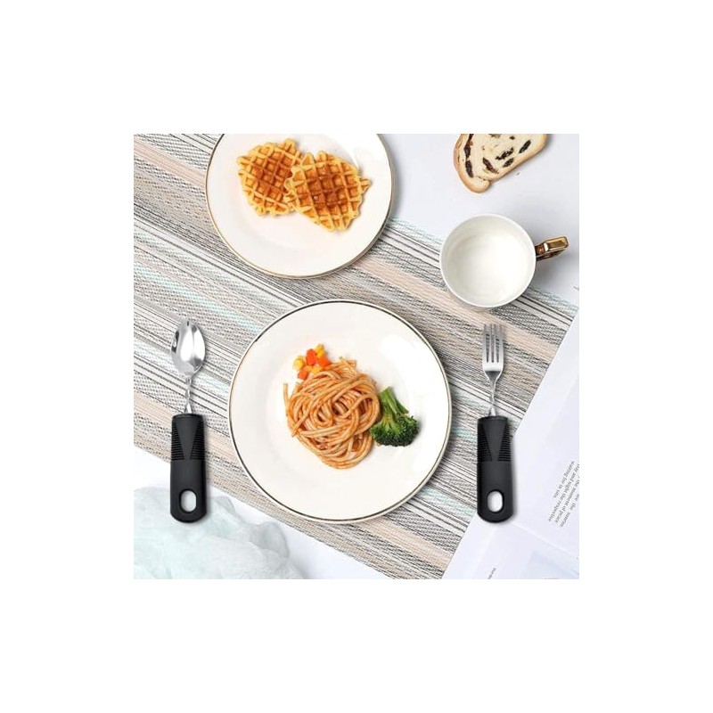 Parkinson Cutlery with Thick Handle, Cutlery for Parkinson Seniors Disabled,
