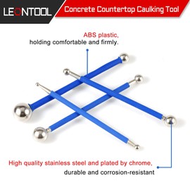 LEONTOOL 4 Pcs Concrete Countertop Caulking Tool, Metal Ball Tile Caulk Finishing Tool, Tile Grout Coating Pressing Tools, Double Steel Pressed Ball for Bathroom