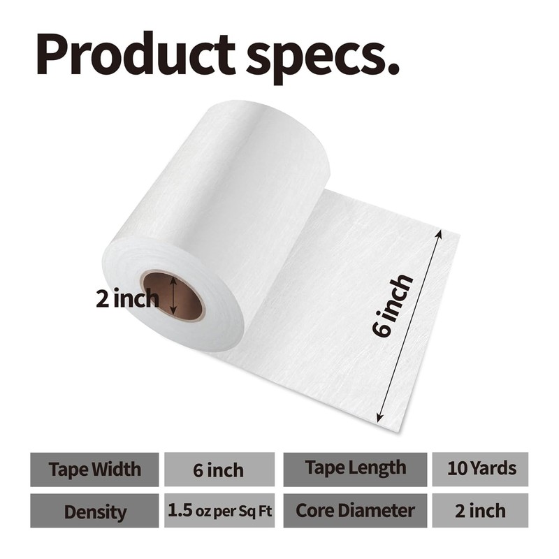 Fiberglass Mat Tape, 6" Wide X 10 Yds, 1.5 Oz