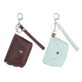 PATIKIL Coin Purse Keychain, 2 Pack Mini Cute Tote Bag Key Chains Earphone Pouch Coin Bag Keyring Handbag Decoration Purse Charm Pendant Keychain, Pink, Light Blue