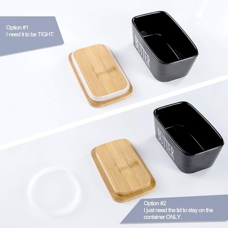 Hasense Butter Dish with Lid, Ceramic Butter Dish with Knife