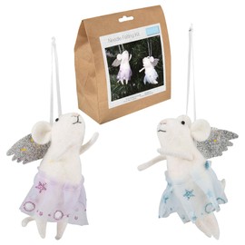 Trimits Needle Felting Mice Kit – Christmas Tree Decorations for Kids & Adults, Complete Craft Kit with Instructions, Wool Felt Set for Beginners, Homemade Gifts & DIY Baubles Embellishments