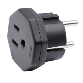 US/JP/CA Stecker auf EU/DE/FR/IT/ES Adapterstecker, US/CA/JP Stecker für elektronische Geräte für 2-polige EU-Buchse/Deutschland-Buchse (1 Stück Schwarz)