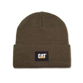 Caterpillar Men's Cat Label Cuff Beanie, Army Moss, One size