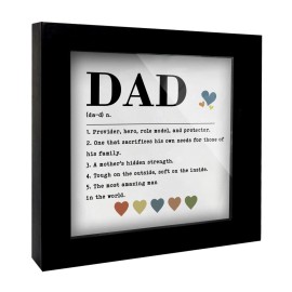Decor Dad Definition Wooden Frame Fathers Day Gift Plaque Wall Art Tabletop