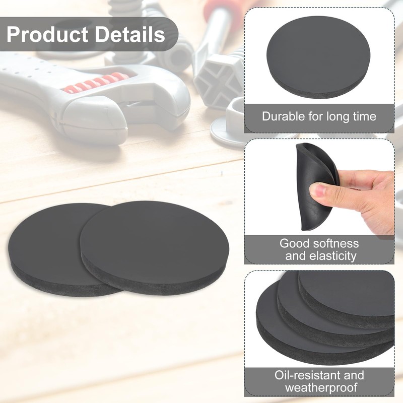 PATIKIL Rubber Solid Discs Washers, 4 Pcs Anti-Vibration Spacer 85mm
