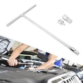 T Handle Wrench Drive 3/8-inch Chrome Vanadium Steel T Bar Socket Spanner Set with 1/4in 1/2in Long Reach Adapter for Motorcycle Car Bits
