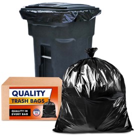 Veska 95-96 Gallon Trash Bags Heavy Duty, (ValuePack 25 Bags w/Ties) 100 Gallon Extra Large Trash Bags, 90 Gallon, 95 Gallon, 96 Gallon Heavy Duty Big Garbage Bags