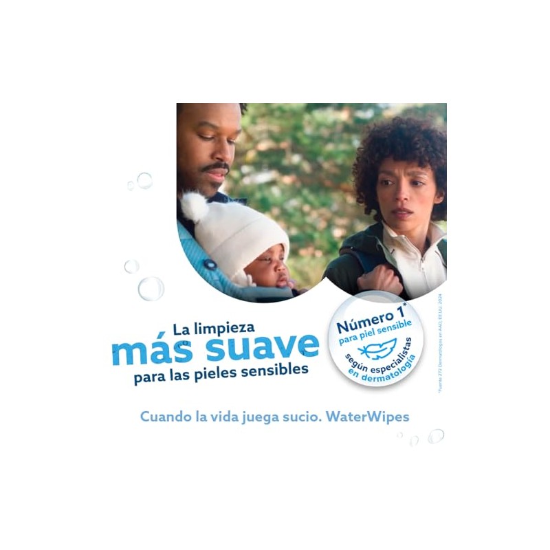 WATERWIPES, Toallitas Húmedas Originales para Bebés, Limpieza y Comodidad, Hipoalergénicas,