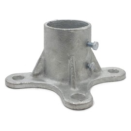 Plum Fittings Floor Flange w/ 2 Set Screws (Chain Link Fencing or Steel Rounds Posts) (3" Post (2 7/8" OD))