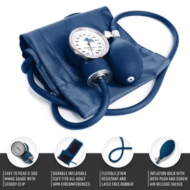 ASA TECHMED Dual Head Sprague Stethoscope and Sphygmomanometer Manual Blood Pressure Cuff Set with Case, Gift for Medical Students, Doctors, Nurses, EMT and Paramedics, Navy Blue