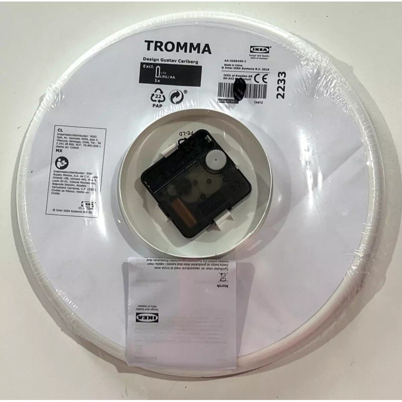 Ikea Wall Clock Tromma White 9 3/4" Analog clock Modern