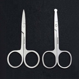 All-Stainless Steel Eyebrow & Nose Hair Trimming Scissors Pointed Tip Scissors 9ea