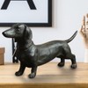 Home Decor Black Standing Long Dog Resin Statue Resin Crafts