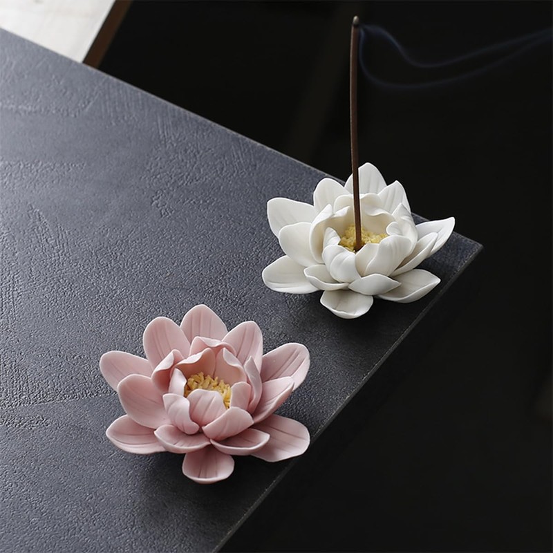 Lanito Incense Burner, Lotus Incense Plate, Stylish, Ceramic Buddhist Altar
