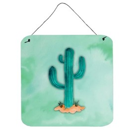 Caroline's Treasures Western Cactus Watercolor Metal Print, 6" H x 6" W, Multicolor