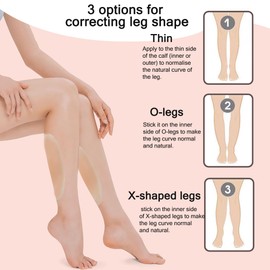 Adhesive Silicone Calf Pads - Calf Corrector - Medical Grade Adhesive Body Enhancer for Leg Shaping, Invisible Lift for Thin & Crooked Legs (2 Pairs, Beige/Clear, Medium)