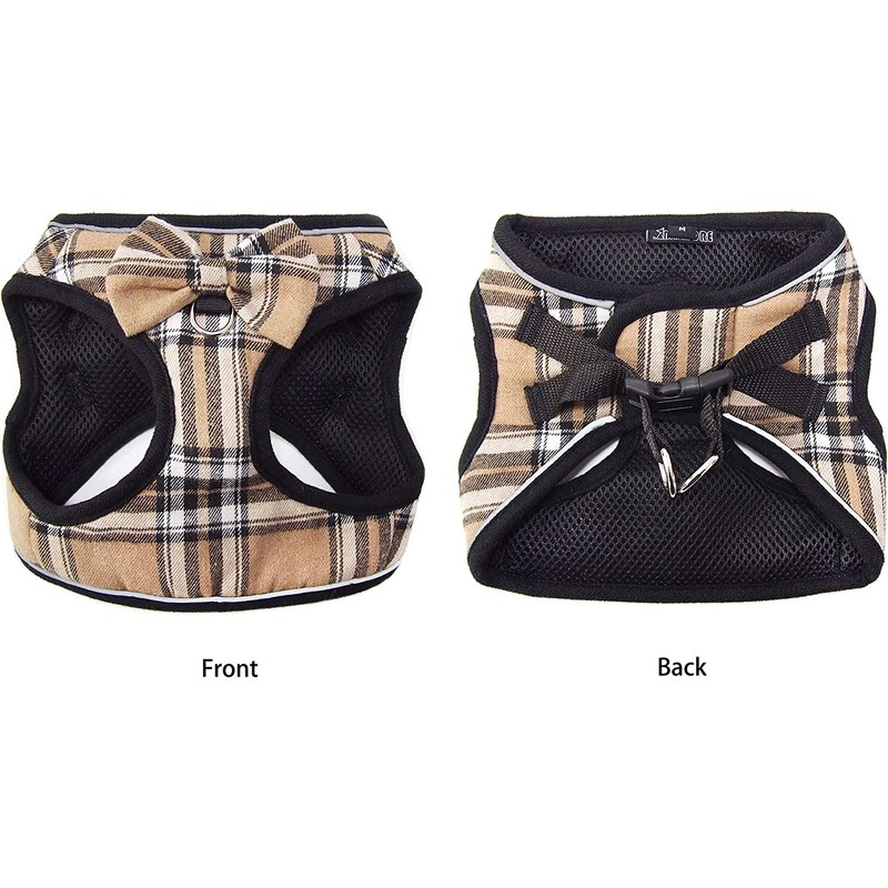 Plaid Harness for Dogs, Ultra Small Dogs, Small Dogs, Medium