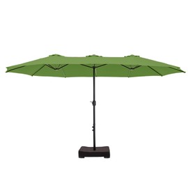 Sophia & William 15 ft Extra Large Patio Umbrella with Base Included, Rectangular Outdoor Umbrella Heavy Duty, Market Umbrella Double-sided Fade Resistant for Pool Garden Backyard, Lime Green